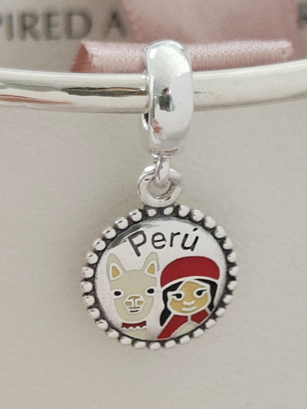 Pandora Llama + Nina Plata Esterlina Dangle Charm Bracelet Pendant S925 Silver